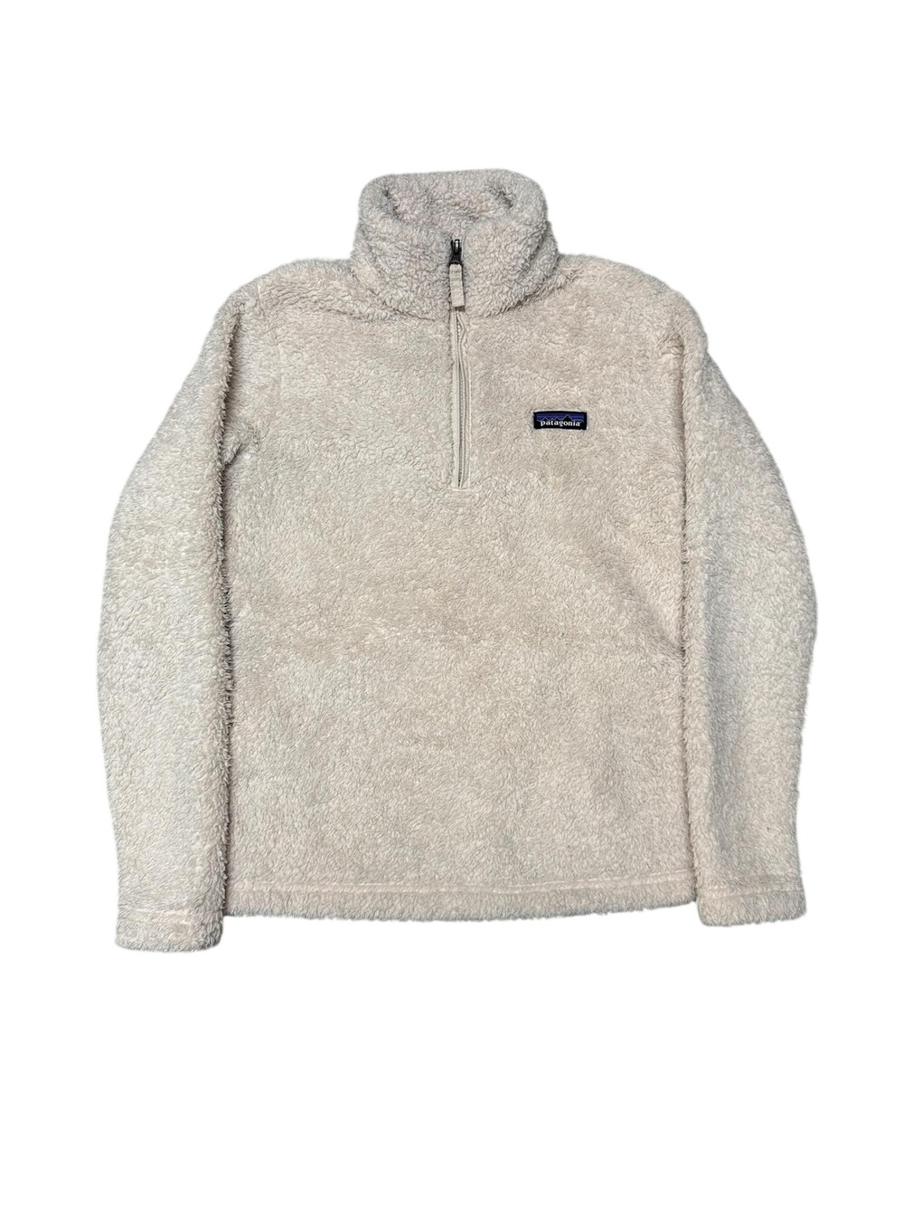 Patagonia Fleece Pullover Womens XS Beige 1/4 Zip Cozy Sherpa Sweater Top